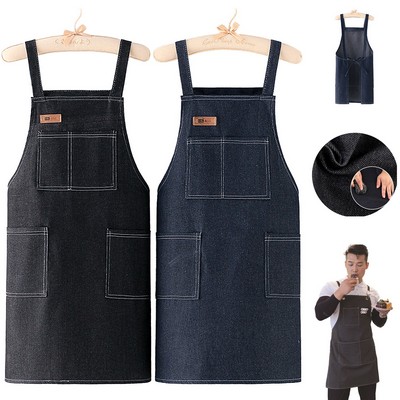 Denim Apron With Straps