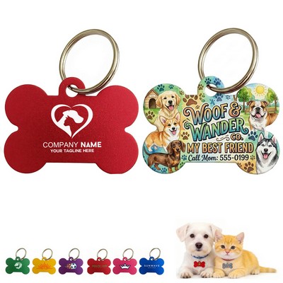 Bone Shaped Aluminum Pet Name Tag