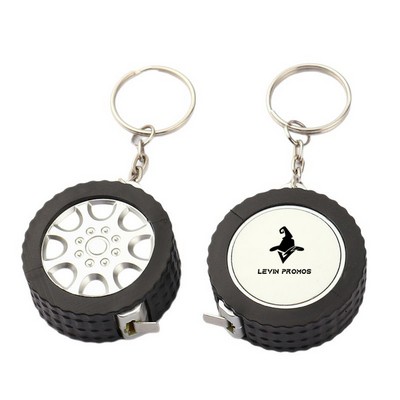 Mini Tire-Shaped Tape Measure Keychain
