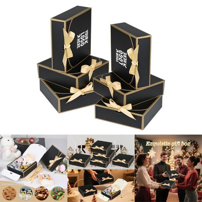 Foldable Paperboard Gift Box w/ Ribbon Tie