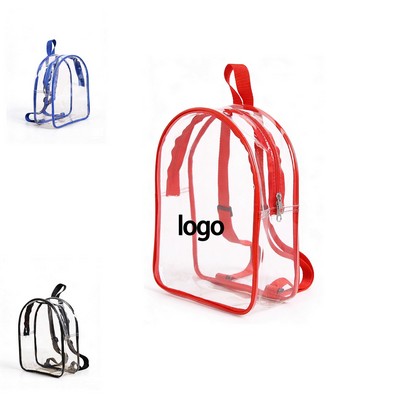 Clear PVC Backpack With Adjustable Shoulder Straps And Top Handle