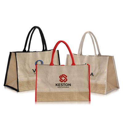 Fashion Juco Tote with Contrast Trim