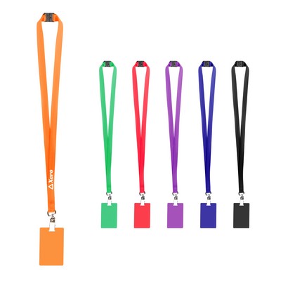 3/4" Polyester Breakaway Lanyard ID Holder Combo w/ PVC Card