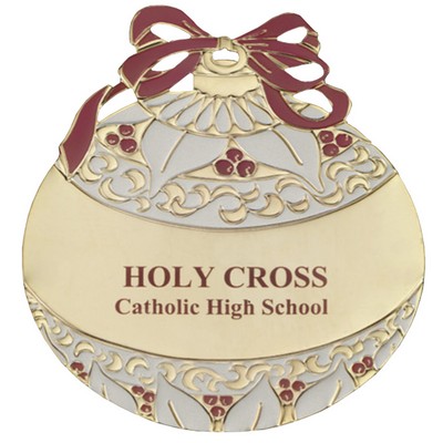 Holiday Ball w/Scrolls Festive Holiday Ornament w/Color Trim