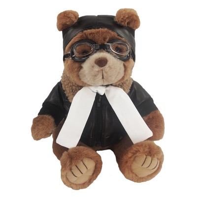 12" Brown Aviator Stuffed Bear