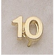10 (numeral) Marken Design Cast Lapel Pin (3/8")