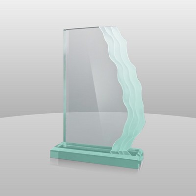 Vertical Mount Jade Green Wave Length Award (10"x7"x2")