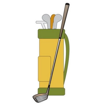 Golf Bag Promotional Magnet w/ Strip Magnet (4 Square Inch)