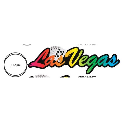 Las Vegas w/Royal Flush Key Chain w/Clear Mirrored Back (8 Square Inch)