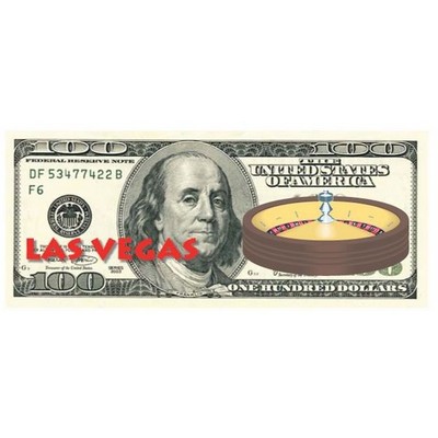Vegas Roulette Table On $100 Bill Magnet w/ Full Magnetic Back (6")