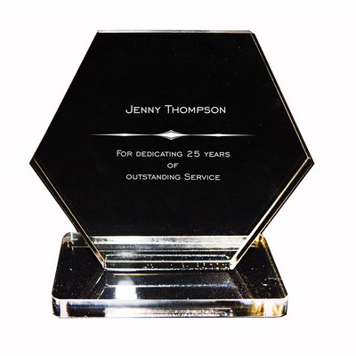 5" Acrylic Hexagon Award on Acrylic Base