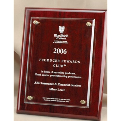 Rectangle Rosewood Piano Finish Floating Panel Plaque (8"x10")