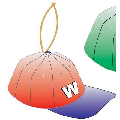 Baseball Cap Ornament w/ Clear Mirrored Back (8 Square Inch)