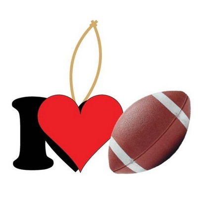 I Love Football Promotional Ornament w/ Black Back (12 Square Inch)