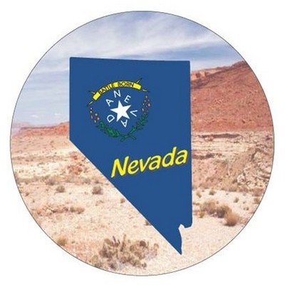Nevada Battle Born Round Metal Photo Magnet (2 1/2" Diameter)