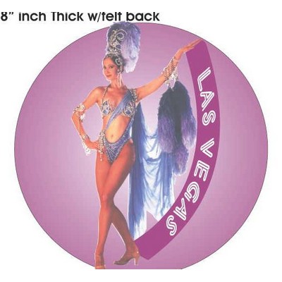 Vegas Showgirl in Purple Acrylic Coaster w/Felt Back