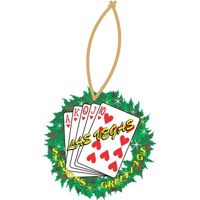 Hearts Royal Flush Wreath Ornament w/ Black Back (12 Square Inch)