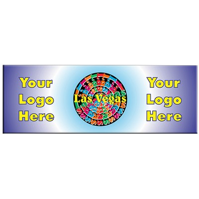 Las Vegas (Step/Repeat) Chip Panoramic Badge w/ Bar Pin (1 5/8"x4 5/8")