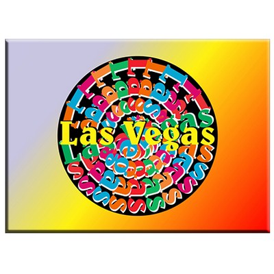 Las Vegas (Step/Repeat) Chip Rectangle Badge w/ Bar Pin (2 1/2"x3 1/2")