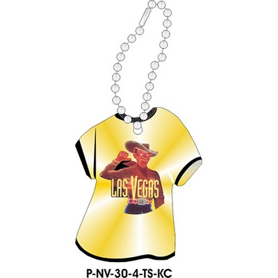 Vegas Vic Neon Cowboy T-Shirt Key Chain w/ Black Back (4 Square Inch)