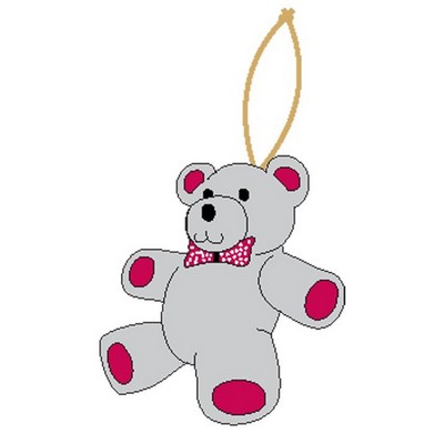 Teddy Bear Promotional Ornament w/ Black Back (12 Square Inch)