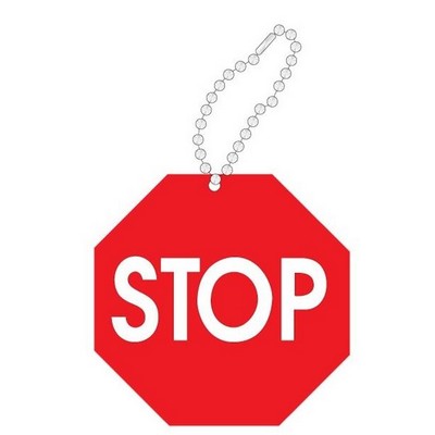 Stop Sign Promotional Key Chain w/ Black Back (2 Square Inch)