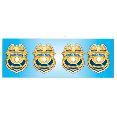 Police Badge Panoramic Badge w/ Bar Pin