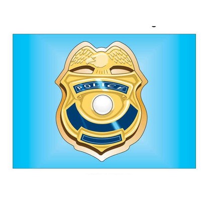 Police Badge Rectangle Badge w/ Bar Pin (2 1/2"x3 1/2")