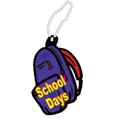 School Days Backpack Promotional Key Chain w/ Black Back (12 Square Inch)