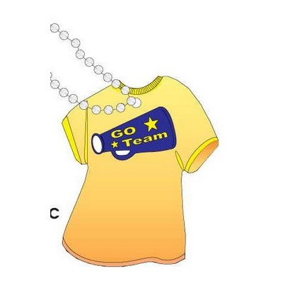 Megaphone Promotional T Shirt Key Chain w/ Black Back (4 Square Inch)