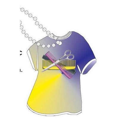 Beautician Combo Promotional T Shirt Key Chain w/ Black Back (4 Square Inch)
