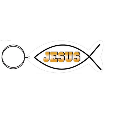 Jesus Fish Executive Keychain w/Mirrored Back (3 Square Inch)