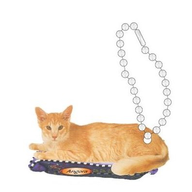 Angora Cat Promotional Key Chain w/ Black Back (2 Square Inch)