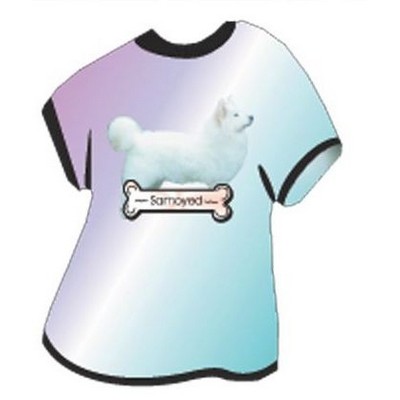 Samoyed Dog T-Shirt Acrylic Coaster w/Felt Back