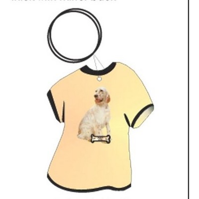 English Setter Dog T Shirt Keychain w/Mirrored Back (4 Square Inch)