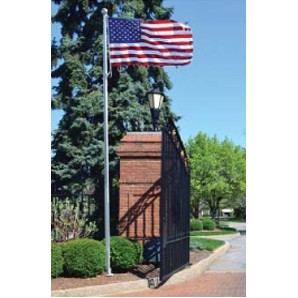 Un-Rapper Silver Aluminum Pole And Bracket Kit w/USA Flag