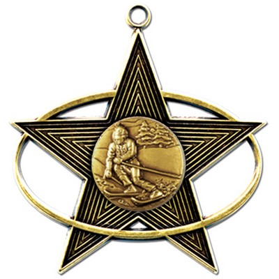Stock All-Star 3" Medal- Skiing