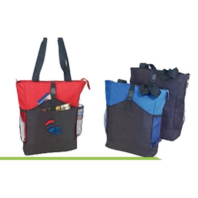 Poly Tote Bag w/ Zipper (15 1/2"x13")