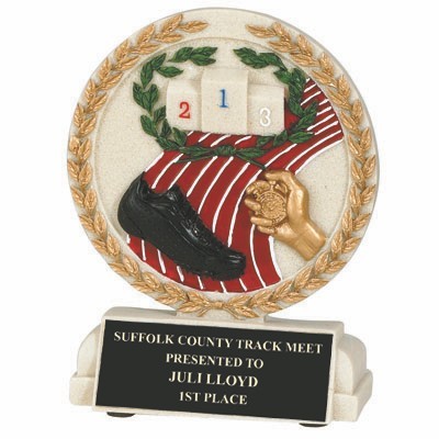 Track Stone Resin Trophy (5 ½" x 4 ½")