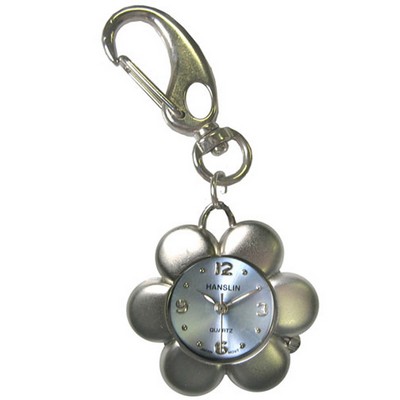 Light Blue Flower Shape Key Chain Quartz Watch