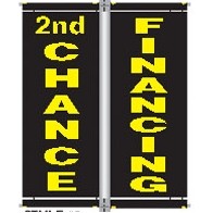 16 Oz. Nylon Pole Banner Set - 2nd Chance Financing (3'x8')