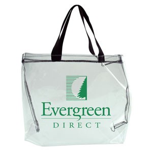 Clear Vinyl Tote Bag w/Gusset (14"x11"x3")