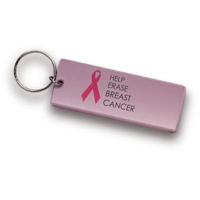 Breast Cancer Awareness Large Aluminum Rectangular Key Tag