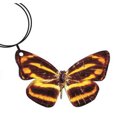 Brown & Yellow Butterfly Keychain w/Mirrored Back (10 Square Inch)