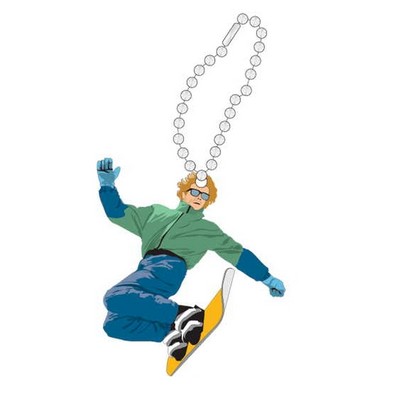 Snowboarding Promotional Key Chain w/ Black Back (10 Square Inch)