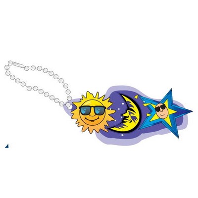 Sun And Moon Promotional Line Key Chain w/ Black Back (10 Square Inch)