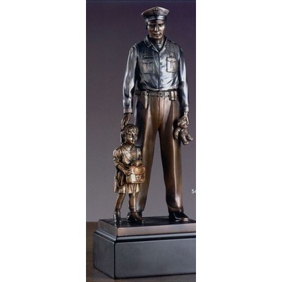 Policeman w/Child & Teddy Bear Trophy
