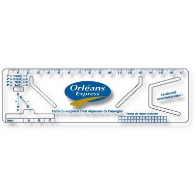 .020 Clear Plastic Logbook Ruler, Stock Shape LBR2 ((2.13"x7.13"), Spot Color