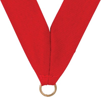 7/8" Wide RY Series V-Neck Red Ribbon w/Metal Ring