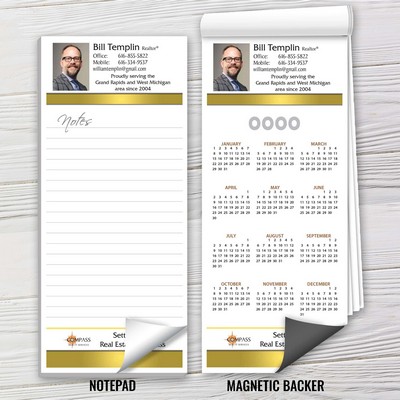 Full-Color Magnetic Notepads - Calendar Magnet (3 1/2" x 8")